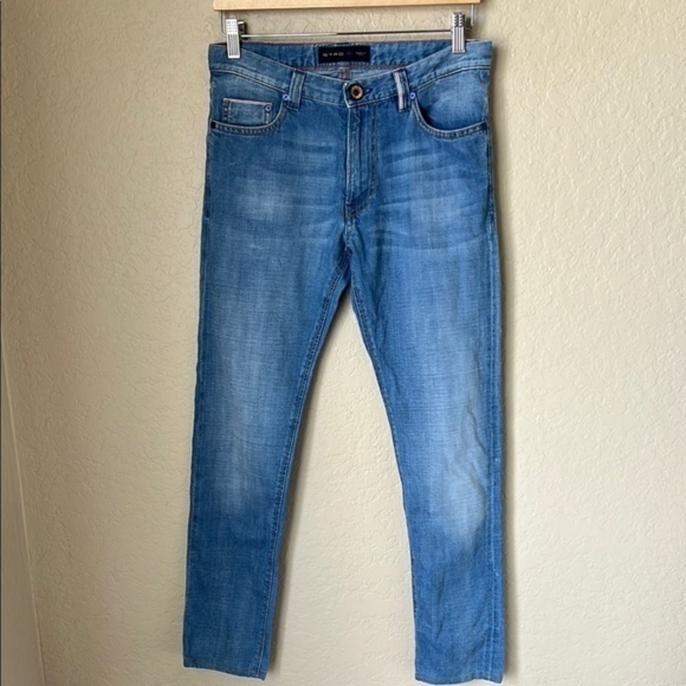 ERTO cotton linen blend slim jeans